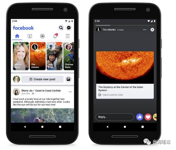FB即时文章更新新的导航栏、更智能的CTA与广告位置以及Stories支持