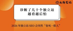 诊断了几十个独立站，越看越后怕：2026 年独立站 SEO 可能会突然“卷死一批人”？