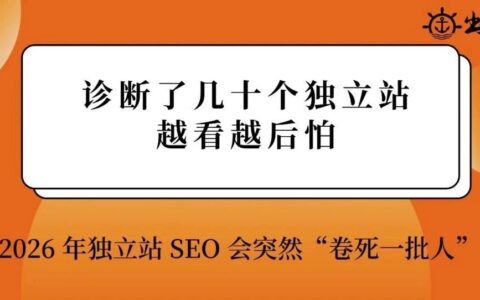 诊断了几十个独立站，越看越后怕：2026 年独立站 SEO 可能会突然“卷死一批人”？